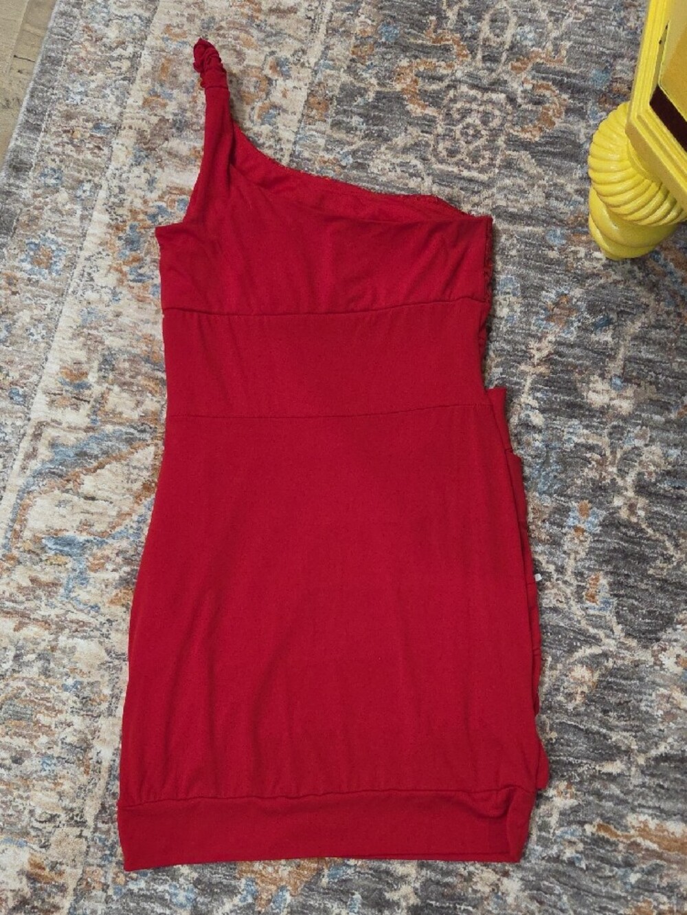 Ruby Rox Red One-Shoulder Sequin Ruched Dress - Picture 3 of 3